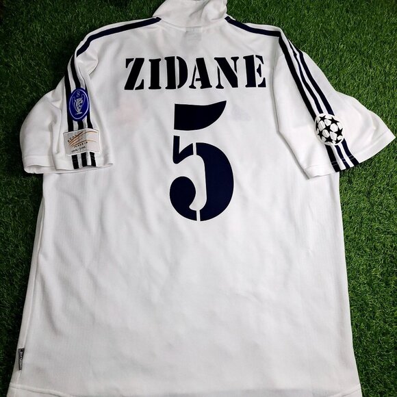 Zidane Real Madrid Centenary 2001 2002 UEFA Soccer Jersey Shirt L SKU# 134748 - Picture 1 of 10